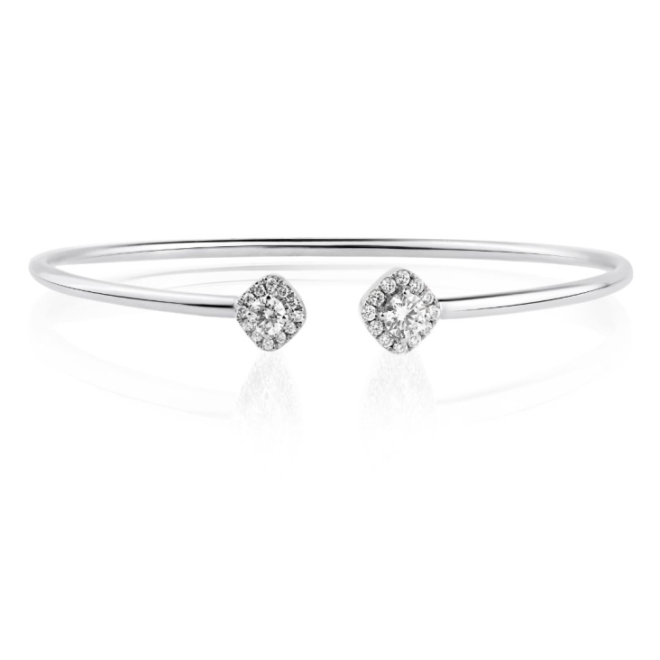 Bracelet Jonc Excellence Or gris 750/1000 & Diamants