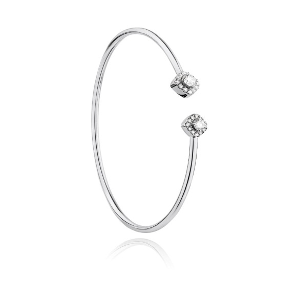 Bracelet Jonc Excellence Or gris 750/1000 & Diamants