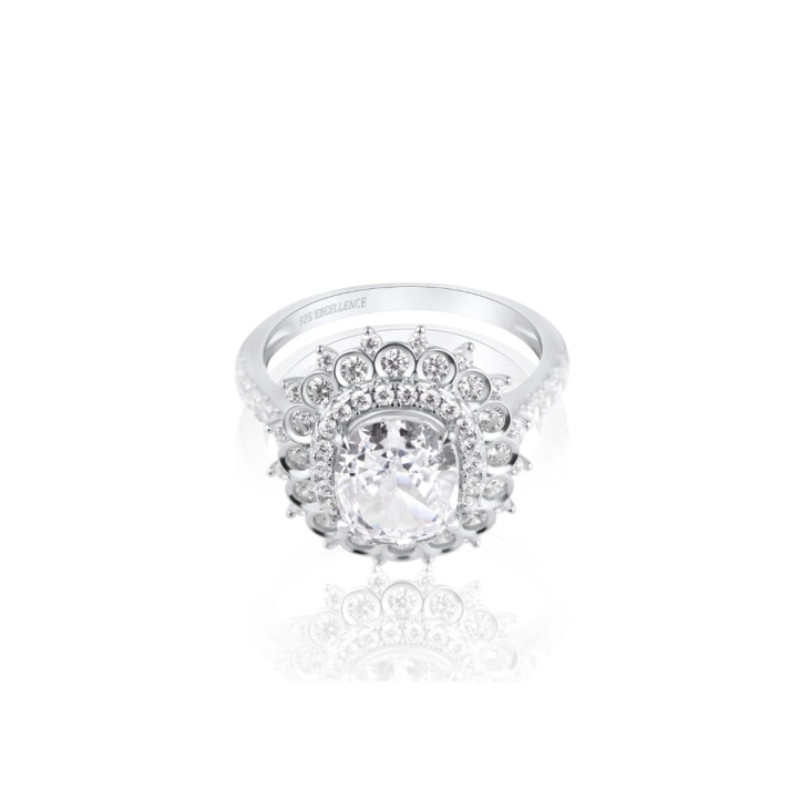 Bague marguerite Excellence Argent 925 Rhodié