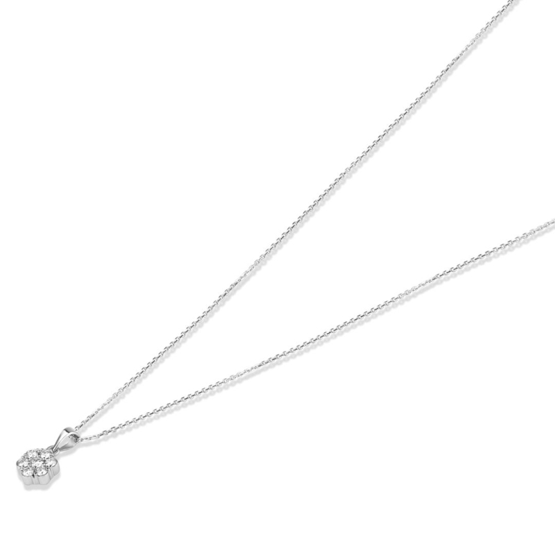 Pendentif marguerite Or gris 750/1000 & Diamants Pendentif marguerite Or gris 750/1000 & Diamants