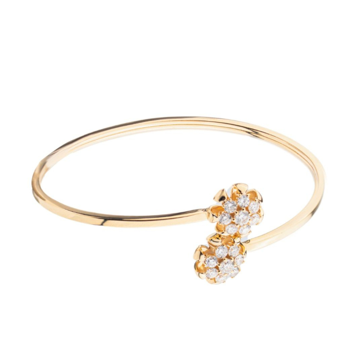 Bracelet jonc Excellence Or jaune 750/1000 & Diamants