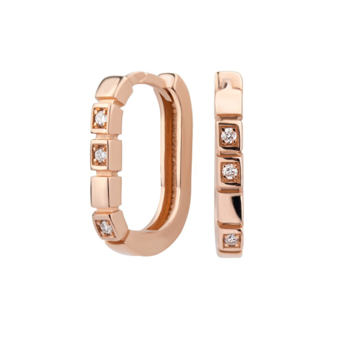 Créoles ovale Excellence Or rose 750/1000 & Diamants