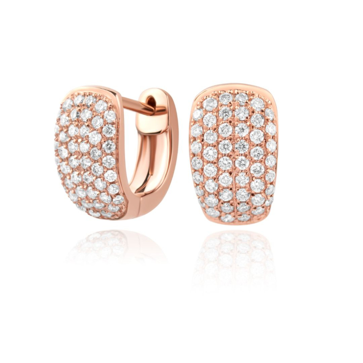 Créoles Excellence Or rose 750/1000 & Diamants