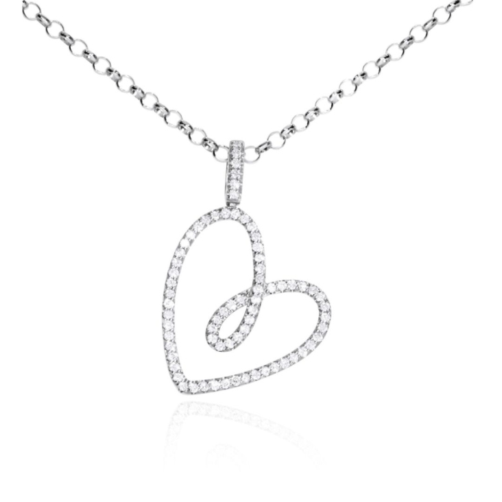 Pendentif Coeur Excellence Or gris 750/1000