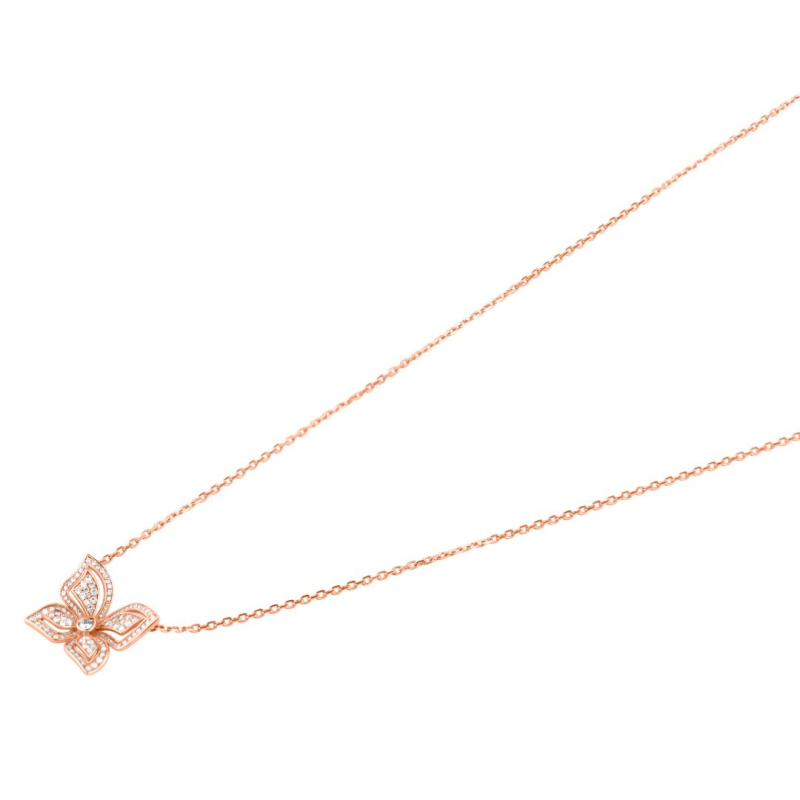 Collier papillon Excellence Or rose 750/1000 & Diamants Collier papillon Excellence Or rose 750/1000 & Diamants