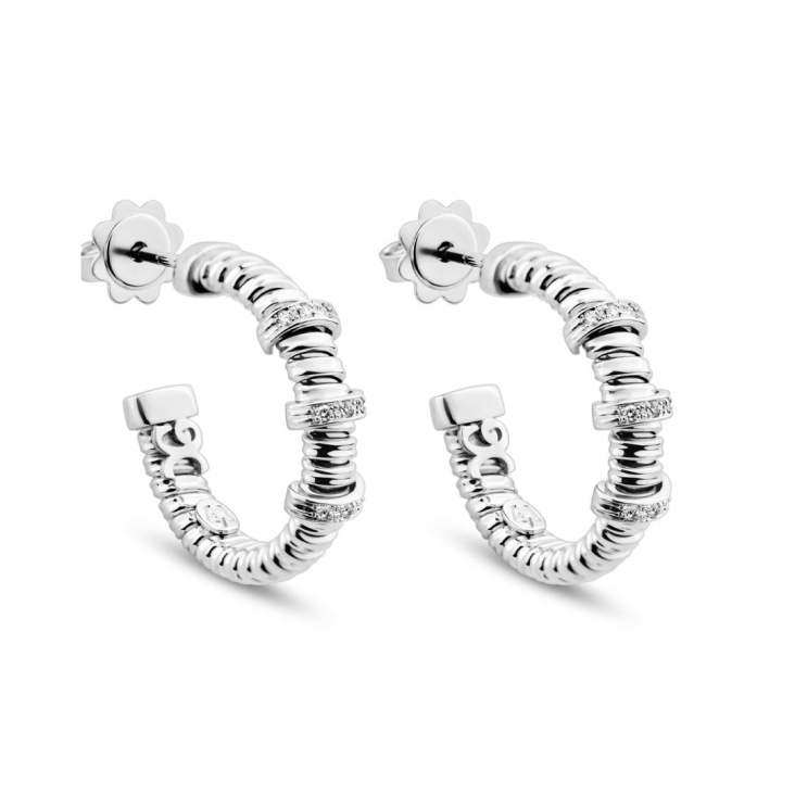 Créoles Excellence Or gris 750/1000 & Diamants