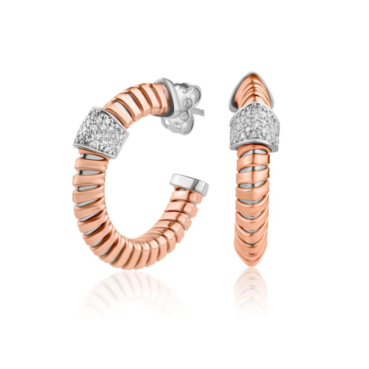 Créoles Excellence Or rose 750/1000 & Diamants