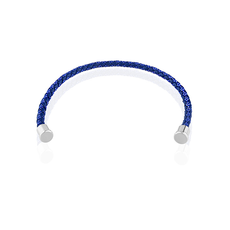 Cuir bleu 4mm Excellence Caméléon Acier 316L W