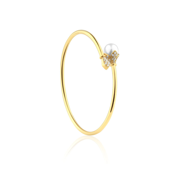 Bracelet jonc Or jaune 750/1000, Diamants & FWP