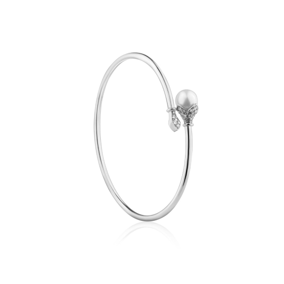 Bracelet jonc Or gris 750/1000, Diamants & FWP