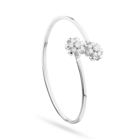 Bracelet jonc Excellence Or gris 750/1000 & Diamants