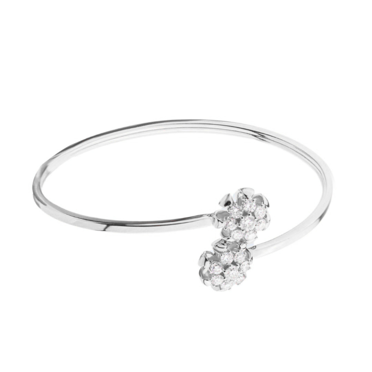 Bracelet jonc Excellence Or gris 750/1000 & Diamants