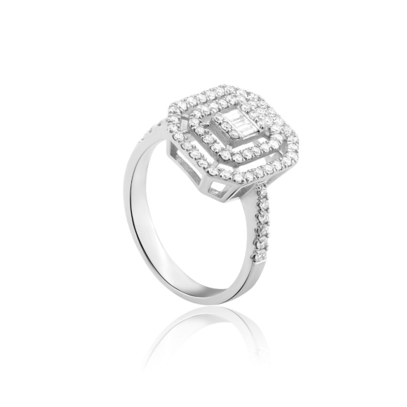 Bague Excellence Or gris 750/1000 & Diamants