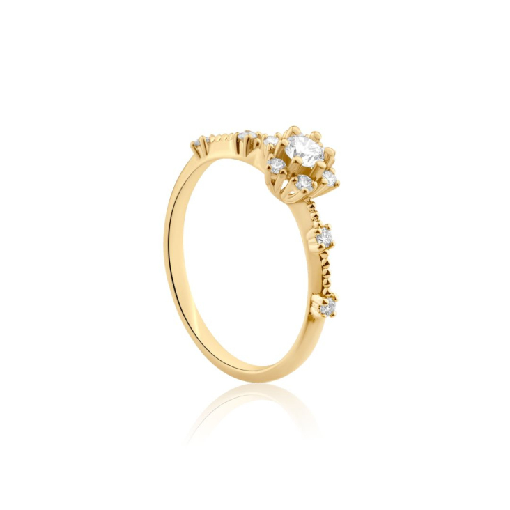 Bague marguerite Excellence Or jaune 750/1000 & Diamants 2
