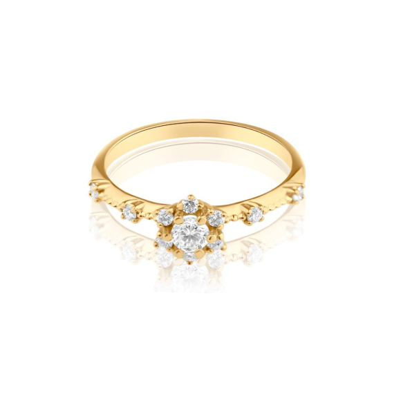 Bague marguerite Excellence Or jaune 750/1000 & Diamants