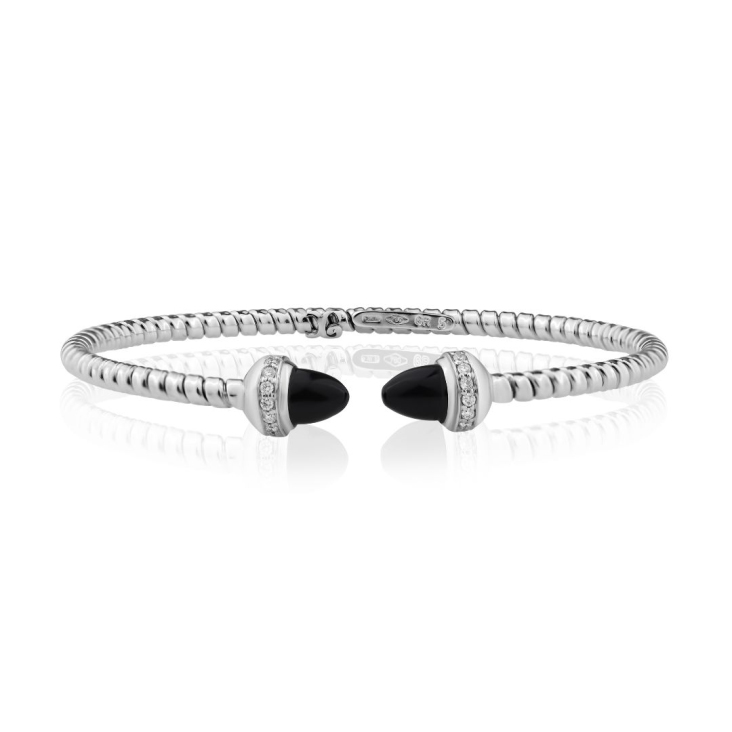 Bracelet Excellence Or gris 750/1000, Diamants & Onyx