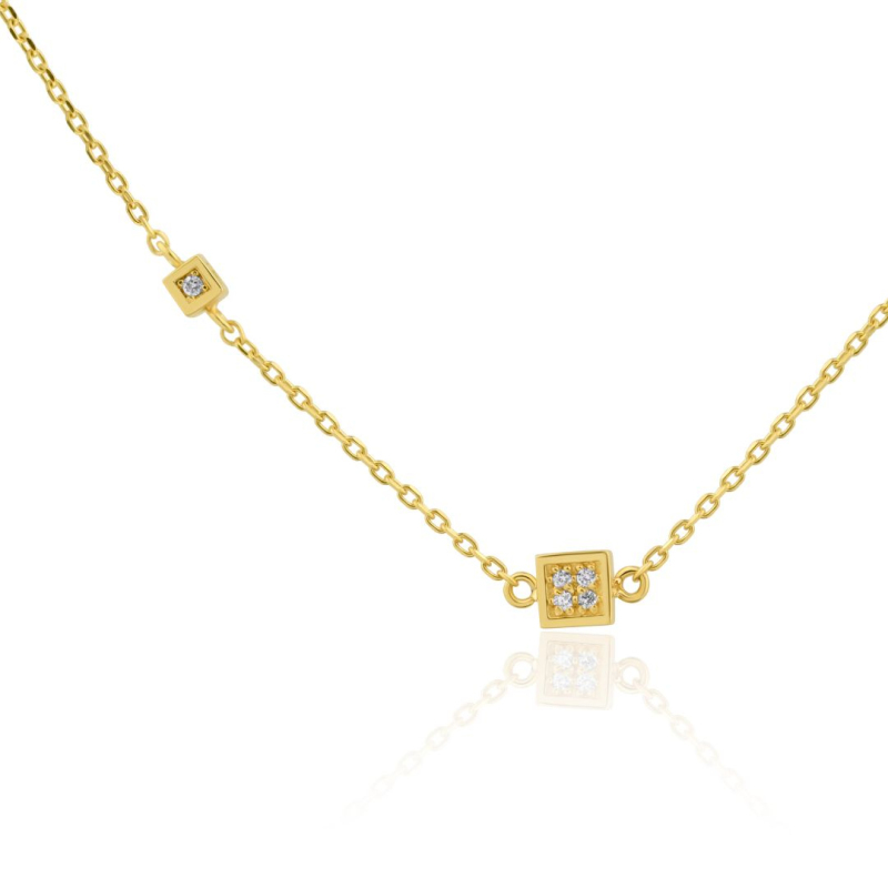 Collier cubes Excellence Or jaune...