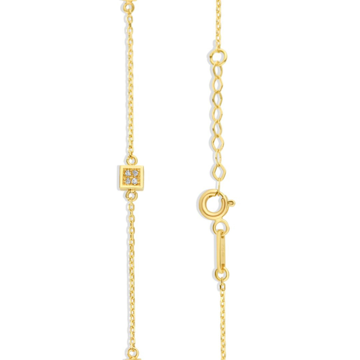 Gourmette cubes Excellence Or jaune 750/1000 & Diamants 2