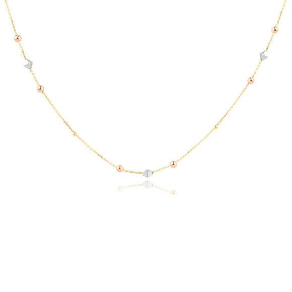Collier Excellence Or tricolore 750/1000