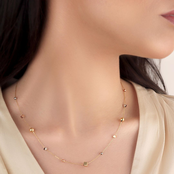 Collier Excellence Or tricolore 750/1000