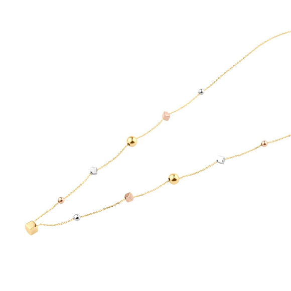 Collier Excellence Or tricolore 750/1000