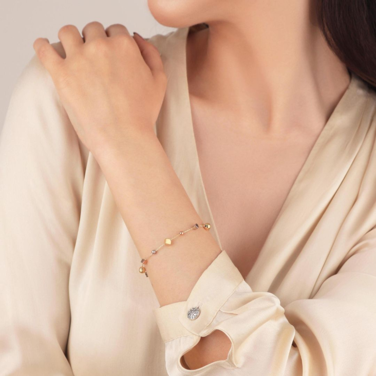 Gourmette Excellence Or tricolore 750/1000 2