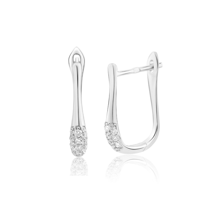 Créoles Excellence Or gris 750/1000 & Diamants