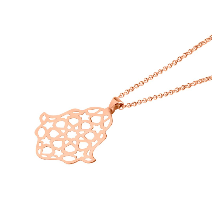 Pendentif Khmissa Excellence Or rose 750/1000 2