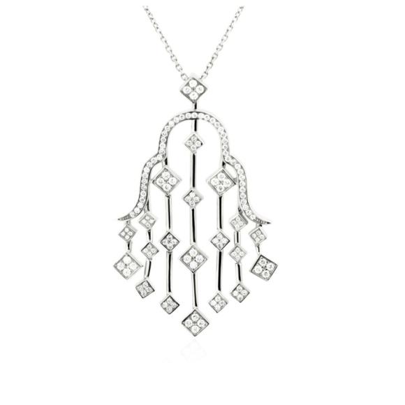 PENDENTIF EXCELLENCE OR GRIS 750/1000 & DIAMANTS