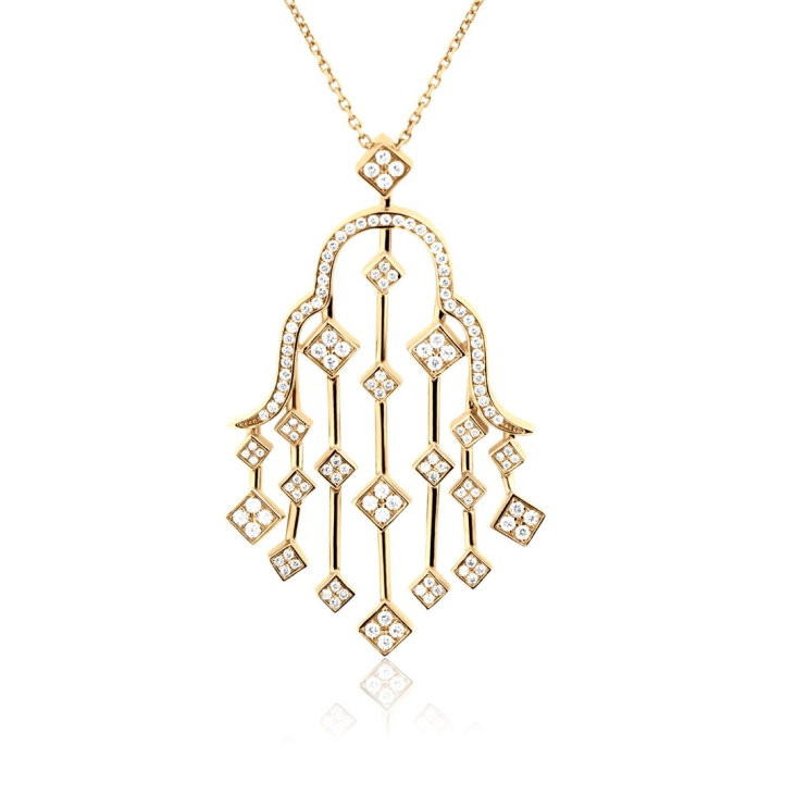 PENDENTIF EXCELLENCE OR JAUNE 750/1000 & DIAMANTS