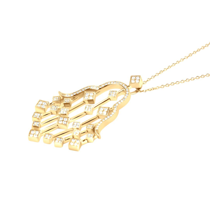 PENDENTIF EXCELLENCE OR JAUNE 750/1000 & DIAMANTS 2