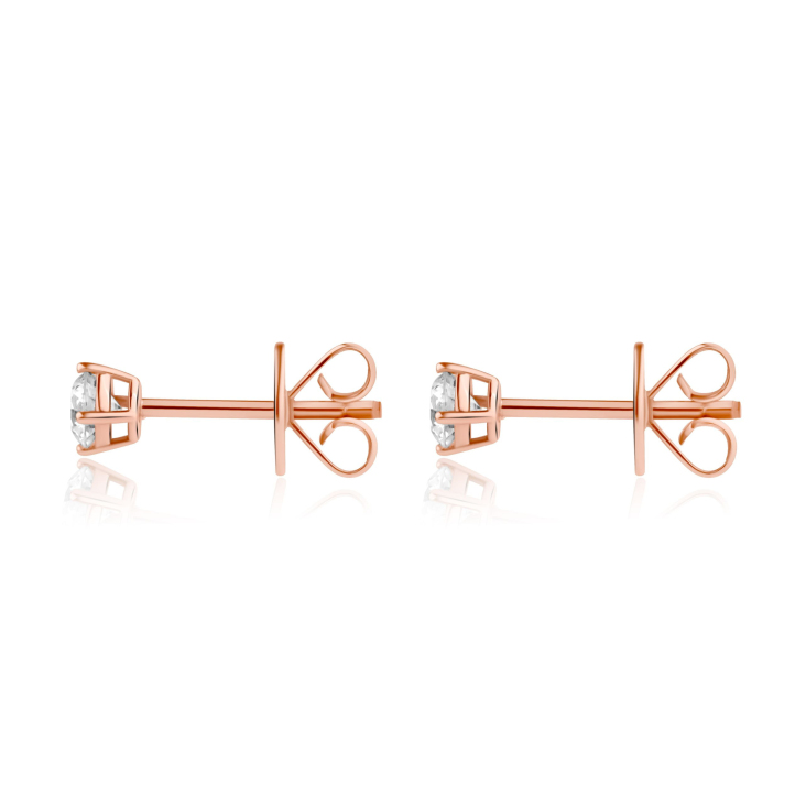 Puces d'oreilles solitaire Excellence en Or rose 750/1000 & Diamants 2