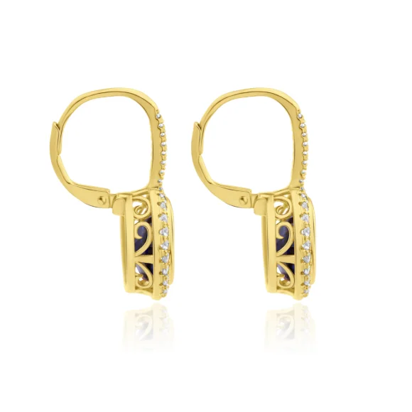 Boucles serties d'un Saphir synthétique