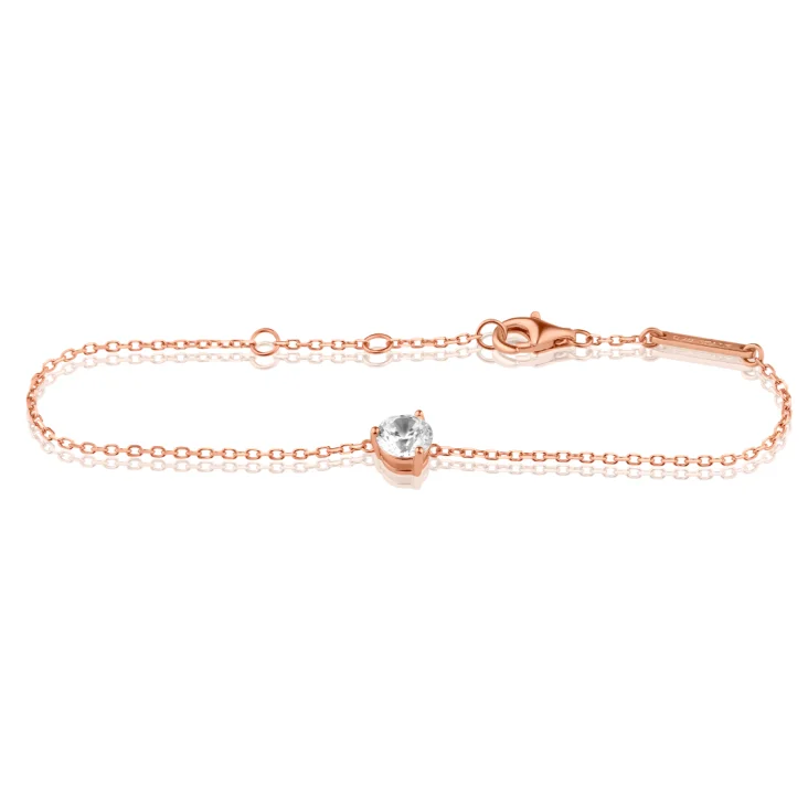 Gourmette solitaire Excellence Argent 925 RG