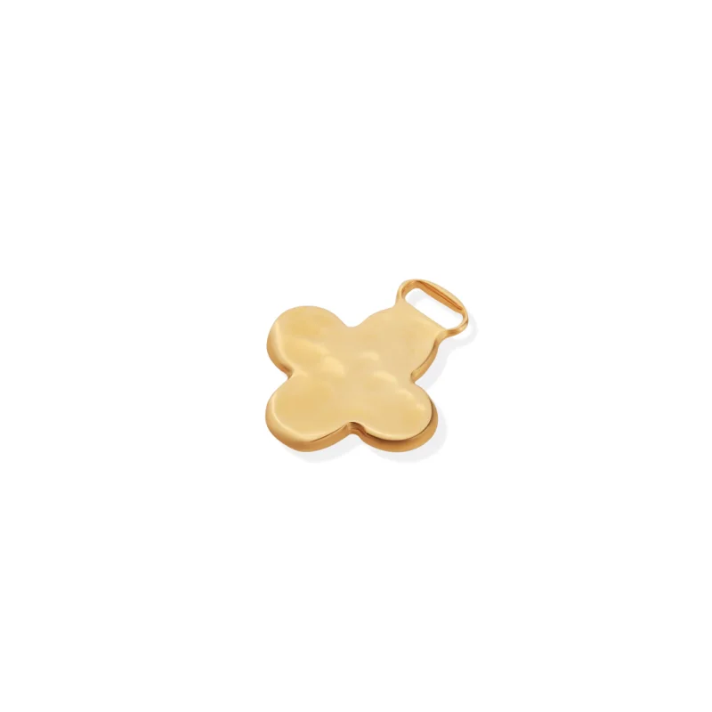 Charm Trèfle martelé Excellence Plaqué Or 18K 3Mic