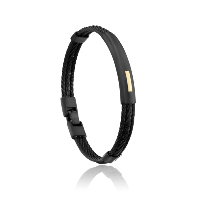 Bracelet rigide Excellence Acier 316L & Or 750/1000 - Medium