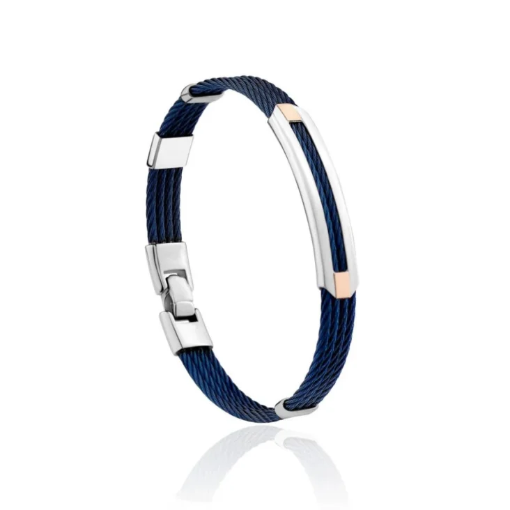 Bracelet rigide Excellence Acier 316L & Or 750/1000 - Small