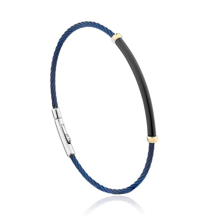 Bracelet rigide Excellence Acier 316L & Or 750/1000 - Medium