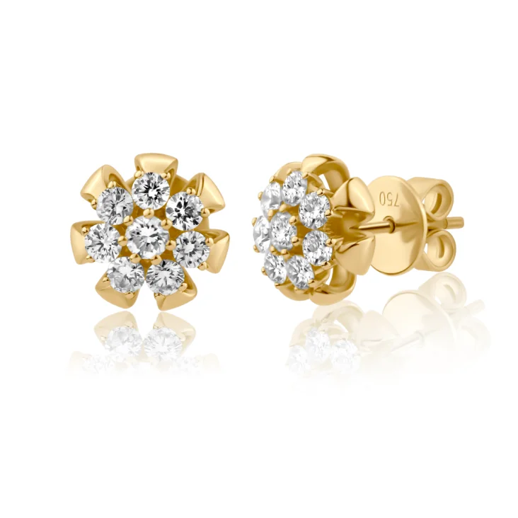 Puces d'oreilles Excellence Or jaune 750/1000 & Diamants