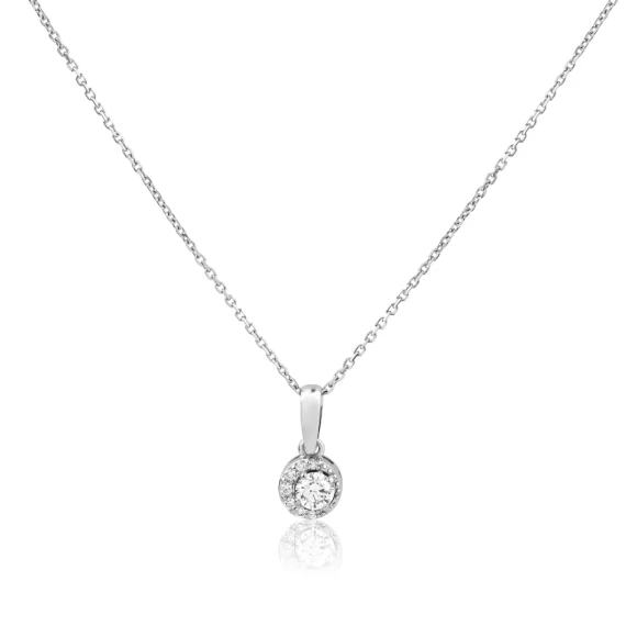 Pendentif marguerite Excellence Or gris 750/1000 & Diamants