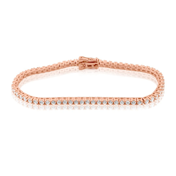 Bracelet Rivière Précieuse Excellence Argent 925 Rhodié en Rose Gold