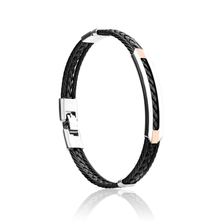 Bracelet rigide Excellence Acier 316L & Or 750/1000 - Small