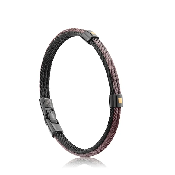 Bracelet rigide Excellence Acier 316L & Or 750/1000 - Small