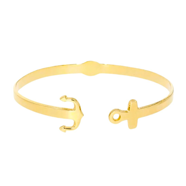 Jonc Ancre Excellence plaqué Or 18K 3Mic