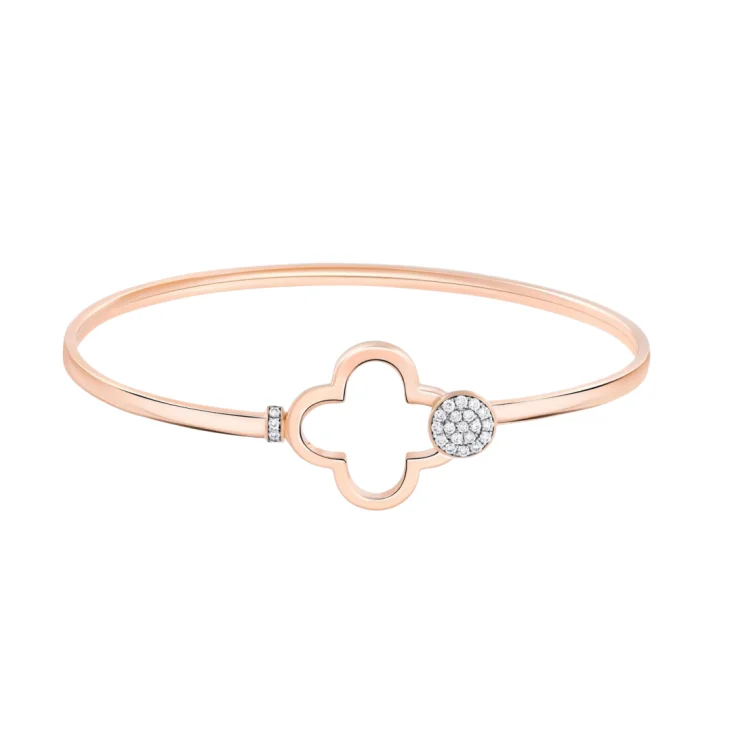 Jonc trèfle Excellence Or rose 750/1000 & Diamants