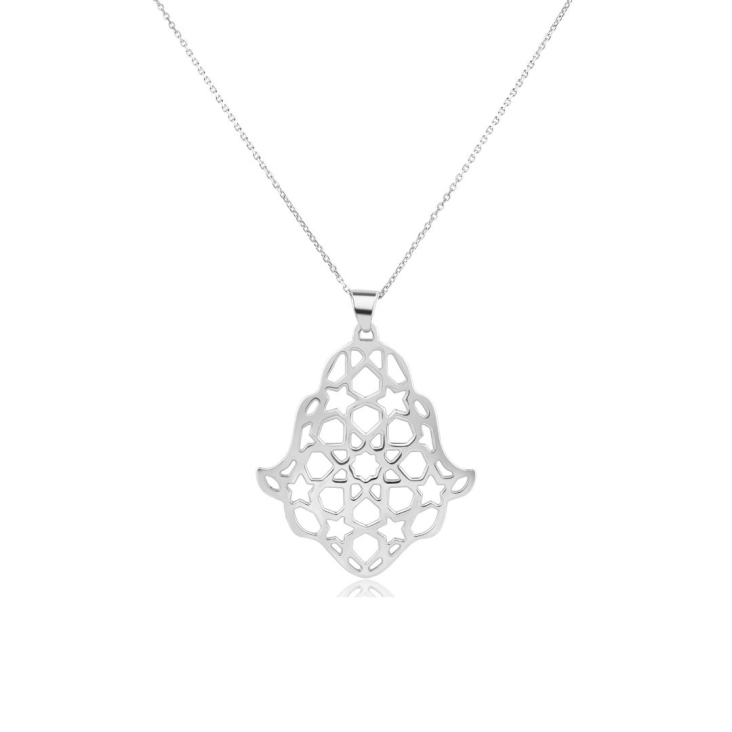 Pendentif Khmissa Excellence Or gris 18K
