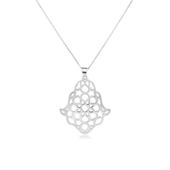 Pendentif Khmissa Excellence Or gris 18K