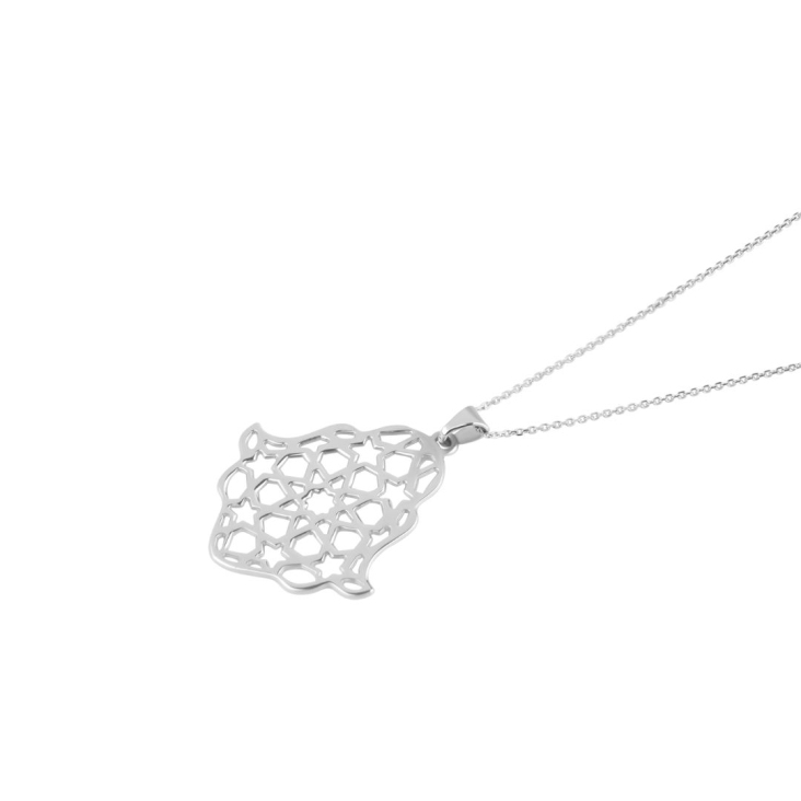 Pendentif Khmissa Excellence Or gris 18K 2