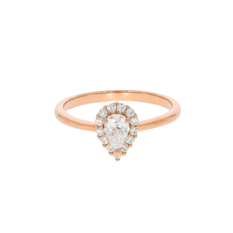 Bague poire Excellence Argent 925 R.Gold