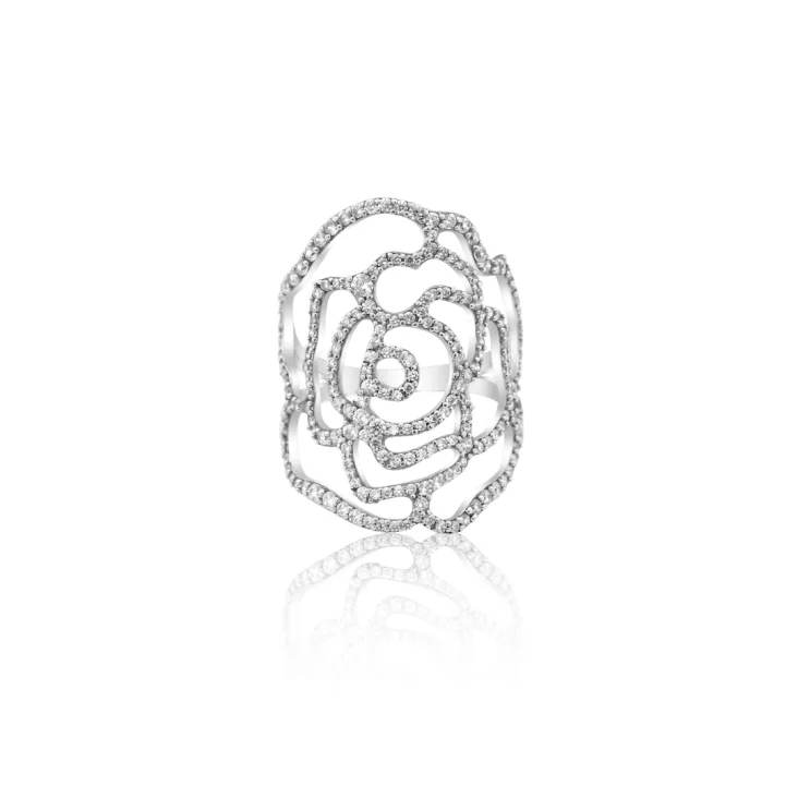 Bague Camelia Excellence Argent 925 Rh